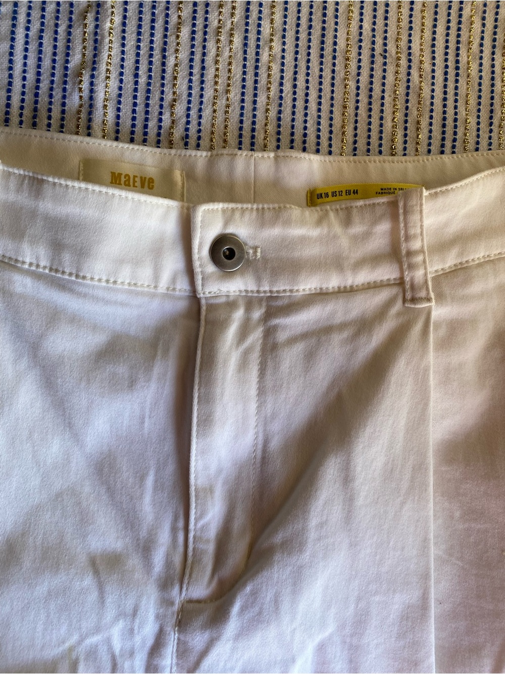 Maeve Anthropologie Off White Jeans Denim Barrel leg Mid Rise Cotton Sz 12 - Picture 5 of 16